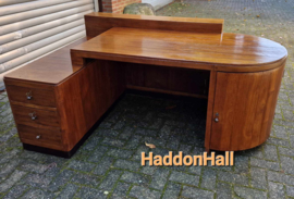 Bureau Massief Teakhout B190cm Art Deco uit het voormalig Ned Indië Ca.1930