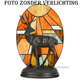 7887 *Tiffany lamp H30cm Hert in de Avondzon