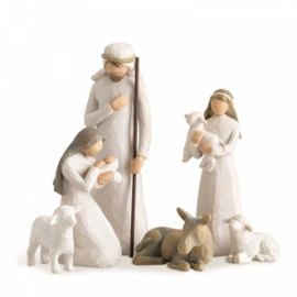 Willow Tree Set 8-delig "Nativity Shelter, Nativity & Star" H43cm  Susan Lordi