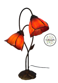 8200  Tafellamp H61cm met 2 Tiffany kappen Ø17cm Poppy