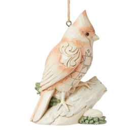 White Woodland Cardinal Ornament H10cm Jim Shore 6008867
