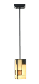 8131 Hanglamp Zwart met Tiffany kap B12cm Mondriaan