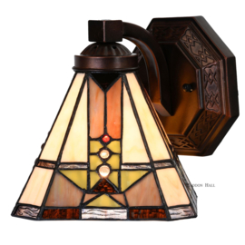 6100 Wandlamp met Tiffany kap 17x17cm Schuitema