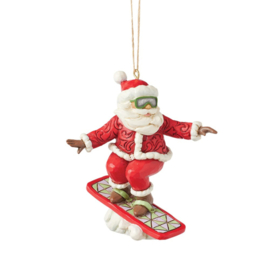 Santa Snowboarding Ornament H12cm Jim Shore 6017011
