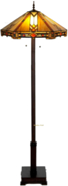 5423 9456 * Vloerlamp Tiffany Ø58cm Durban Vierkante voet Bruin