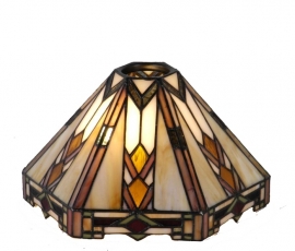 9113 * Hanglamp B90cm met 3 Tiffany kapjes Ø25cm Art Deco