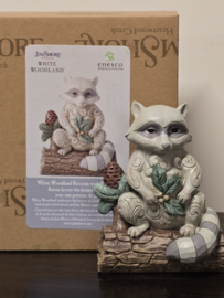 White Woodland Mini RacoonH10cm   Racoon Jim Shore
