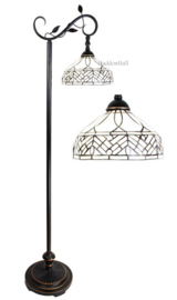 6245 * Vloerlamp H152cm met Tiffany Kap Ø25cm White Drop
