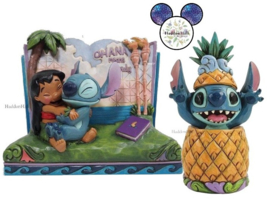 Stitch Storybook & Stitch Pineapple - Set van 2 Jim Shore beelden *
