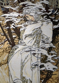 Alphonse Mucha "Winter" Wandkleed 150x68cm Gobelin Geweven