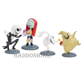 Nightmare Set van 4 Mini Figurines - Jack, Sally, Zero & Oogie- Grand Jester *