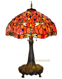 6030 Tafellamp H85cm met Tiffany kap Ø60cm Flame Dragonfly