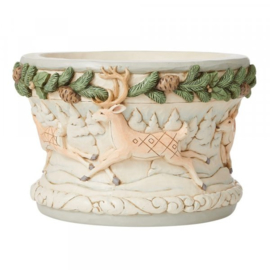 White Woodland Centrepiece Bowl H15cm Ø24cm Jim Shore 6008872 , retired , laatste exemplaar