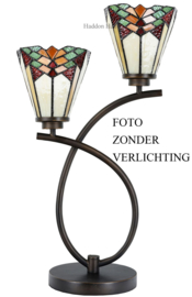 5966 * Tafellamp Uplight H57cm met 2 Tiffany kappen Ø15cm Stricta