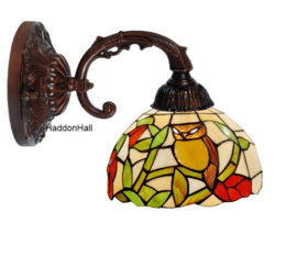 CT215 * Wandlamp Bruin met Tiffany kap Ø25cm Owl