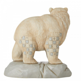 White Woodland Bear H 14cm  Wild and Free Jim Shore 6006582 retired, laatste exemplaren *