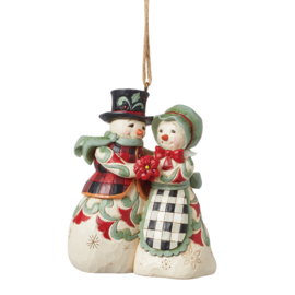 Highland Glen Snow Couple Ornament H10cm Jim Shore 6015448 *