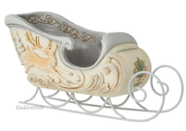 White Woodland Sleigh with Deer Scene B30,5cm Jim Shore 6011622 retired *