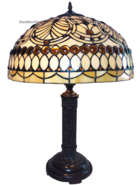 6068 Tafellamp Tiffany H62cm Ø46cm  Perlebeige