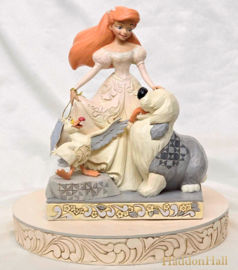 Ariel  Spirited Siren - White Woodland H19,5cm + Jim Shore Base White Ø22cm retired  *