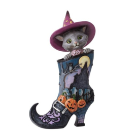 Witch's Boot with Black Cat H20cm Jim Shore 6012750 PRE-ORDER , retired