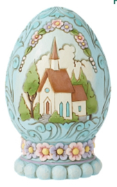 Egg with Church Scene Diorama  H13,5cm Jim Shore 6016371