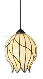 8175 *Hanglamp Stang Zwart met Tiffany kap Ø22cm Nature