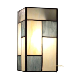 8131 ' Rozet Ø12cm met 2 Tiffany kappen 12,5 x 12cm Mondriaan