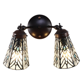 6215 * Wandlamp met 2 Tiffany kappen Ø13cm Celestial Light