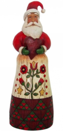 "Folklore Santa with Heart" H28cm Jim Shore 4058766  retired, laatste 2 exemplaren *