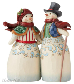 Snowman Couple Holding Hands H 20cm Jim Shore 6008920, retired *