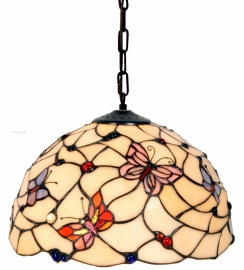 770 Hanglamp Tiffany Ø30cm Pink Butterfly