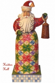 "Holiday Bright" Santa with lantern H19,5cm Jim Shore Kerstman uit  2008 retired *