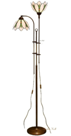 6328 Vloerlamp Verstelbaar met 2 Tiffany kappen Ø25cm Odette
