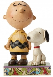 CHARLIE BROWN & SNOOPYL ife is better with a Dog  H16cm Jim Shore 4042387 , laatste exemplaar