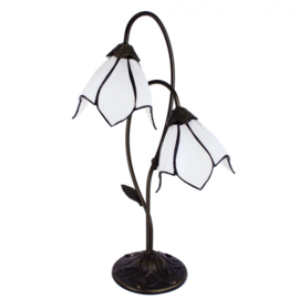 6256 Tafellamp Bureaulamp H61cm met 2 Tiffany kappen Ø18cm