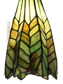 6337 Rozet Ø25cm met 3 Tiffany kappen Ø15cm Greenleaf