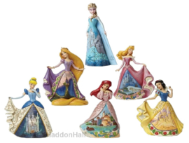 Castle Dress - Set van 6 Prinsessen - Elsa , Cinderella ,  Rapunzel ,  Ariel ,  Aurora & Snow White Jim Shore retired