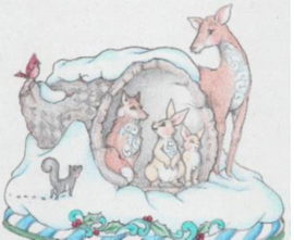 Winter Wonderland Hollow Log with Animals - Jim Shore 6009487 retired *