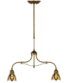 8119 700 * Hanglamp B75cm met 2 Tiffany kappen Ø15cm Flow Souplesse