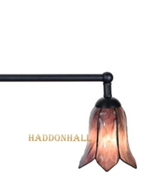 8184 Hanglamp Zwart B90cm met 2 Tiffany kappen Ø16cm Gentian  Purple