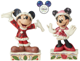 Mickey & Minnie Christmas H12cm Set van 2 Jim Shore figurines 