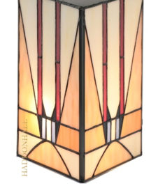 8408 * Pendant Zwart met Tiffany  Kap 16x16x16cm Little Tuschinski Triangle