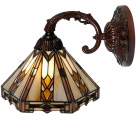 9113  Wandlamp Bruin met Tiffany Ø25cm Durban