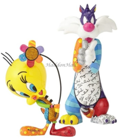 Sylvester & Tweety with Flower - Set van 2 Figurines - Looney Tunes by Britto