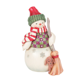 Snowman with Peeking Dog "Swept in Love" Jim Shore 6017014