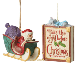TWAS The Night Before Christmas Set van 2  Hanging Ornament H9cm Jim Shore 6008307