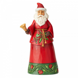 Sound The Christmas Bell  Santa with Bell Figurine 19cm Jim Shore 6004138 retired . laatste exemplaren *