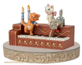 Aristocats Kittens on Piano "Paws at Play" H13cm + BASE WHITE Ø22cmJim Shore 6016349 , op voorraad