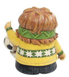 Gnome Soccer Player "Goal-Oriented" H 11cm Jim Shore 6014485 retired item , made in 2023, voetbal gnoom.